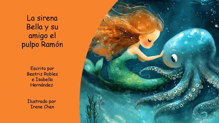 La sirenita Bella y su amigo el pulpo